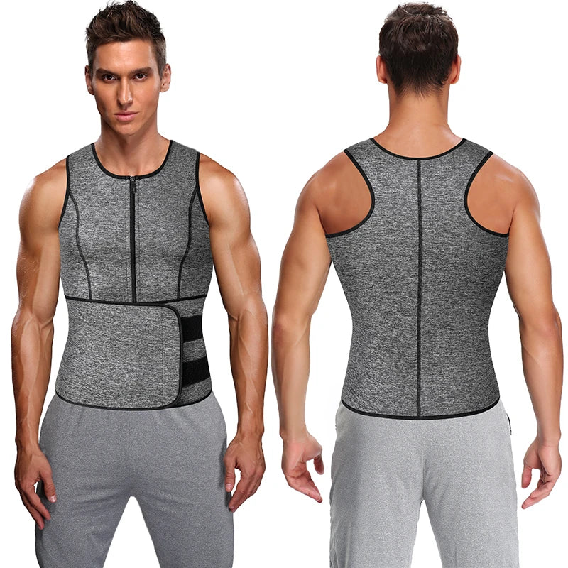 Men Waist Trainer Sauna Vest Fitness Abdomen Shaper Belly Reducing Shapewear Burn Fat Shirt Trimmer Belt