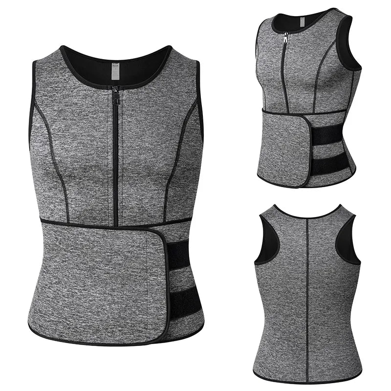 Men Waist Trainer Sauna Vest Fitness Abdomen Shaper Belly Reducing Shapewear Burn Fat Shirt Trimmer Belt