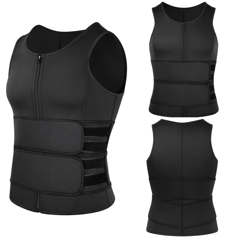 Men Waist Trainer Sauna Vest Fitness Abdomen Shaper Belly Reducing Shapewear Burn Fat Shirt Trimmer Belt