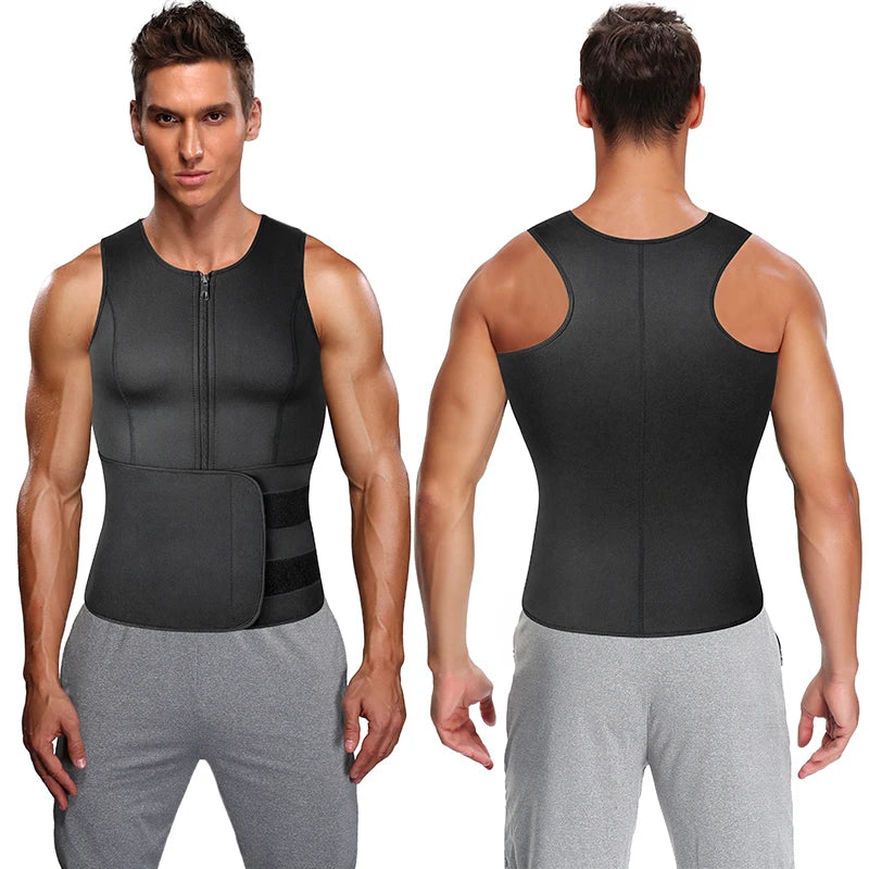 Men Waist Trainer Sauna Vest Fitness Abdomen Shaper Belly Reducing Shapewear Burn Fat Shirt Trimmer Belt