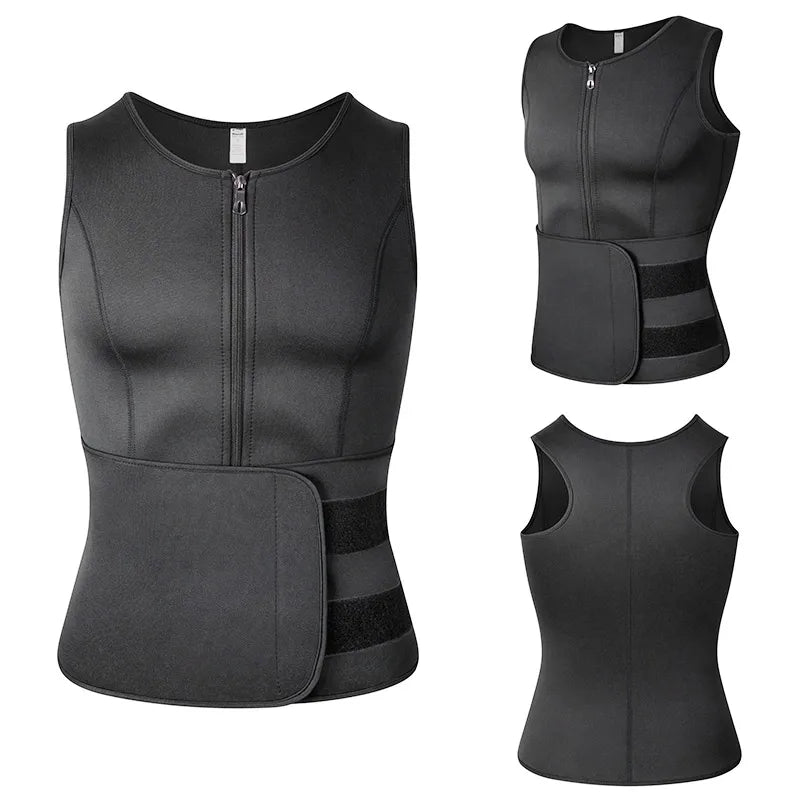 Men Waist Trainer Sauna Vest Fitness Abdomen Shaper Belly Reducing Shapewear Burn Fat Shirt Trimmer Belt