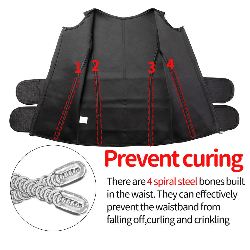 Men Waist Trainer Sauna Vest Fitness Abdomen Shaper Belly Reducing Shapewear Burn Fat Shirt Trimmer Belt