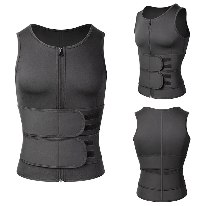 Men Waist Trainer Sauna Vest Fitness Abdomen Shaper Belly Reducing Shapewear Burn Fat Shirt Trimmer Belt