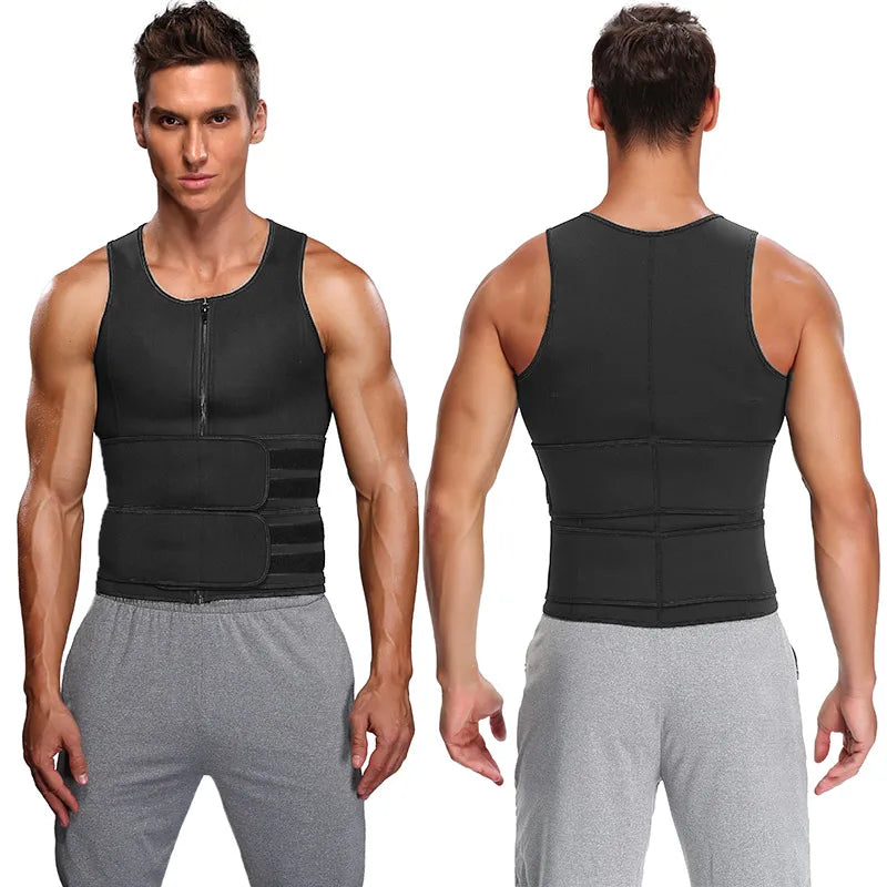 Men Waist Trainer Sauna Vest Fitness Abdomen Shaper Belly Reducing Shapewear Burn Fat Shirt Trimmer Belt