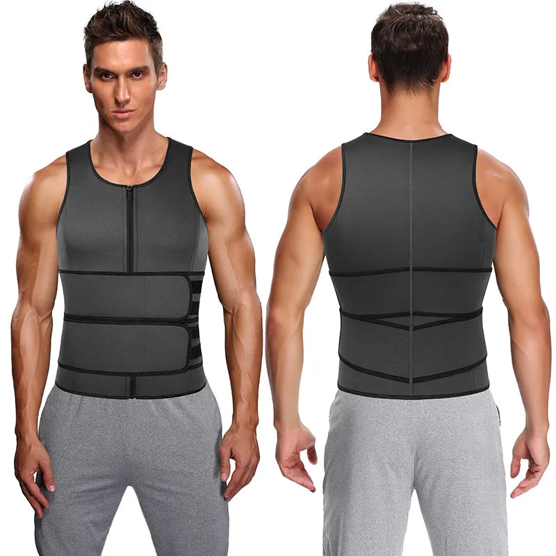 Men Waist Trainer Sauna Vest Fitness Abdomen Shaper Belly Reducing Shapewear Burn Fat Shirt Trimmer Belt